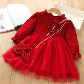 Kids Girls Thick Party Dresses Children Christmas Princess Dress-Veeddydropshipping